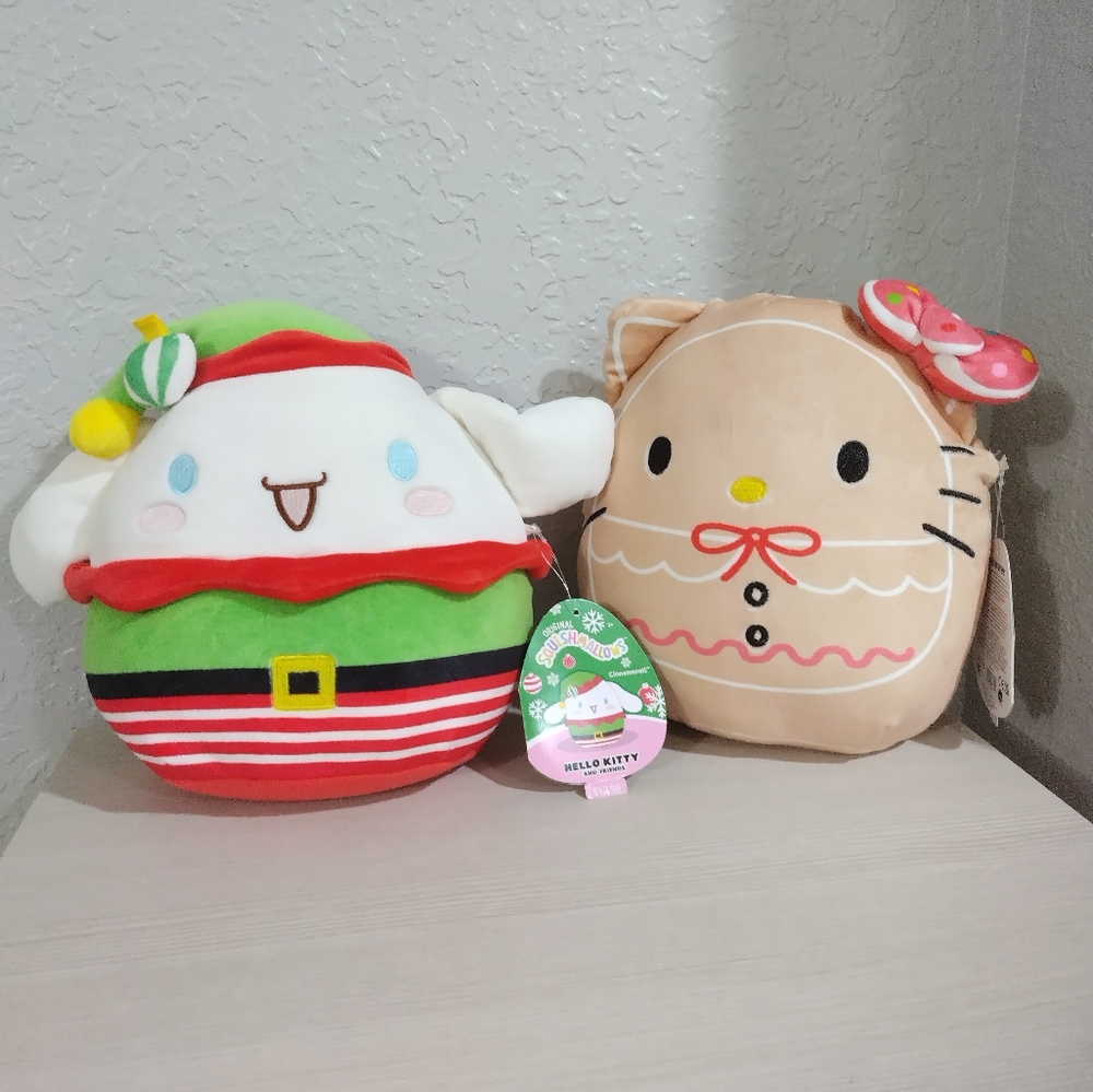 SET Hello Kitty Gingerbread Squishmallow & Cinnamoroll NWT